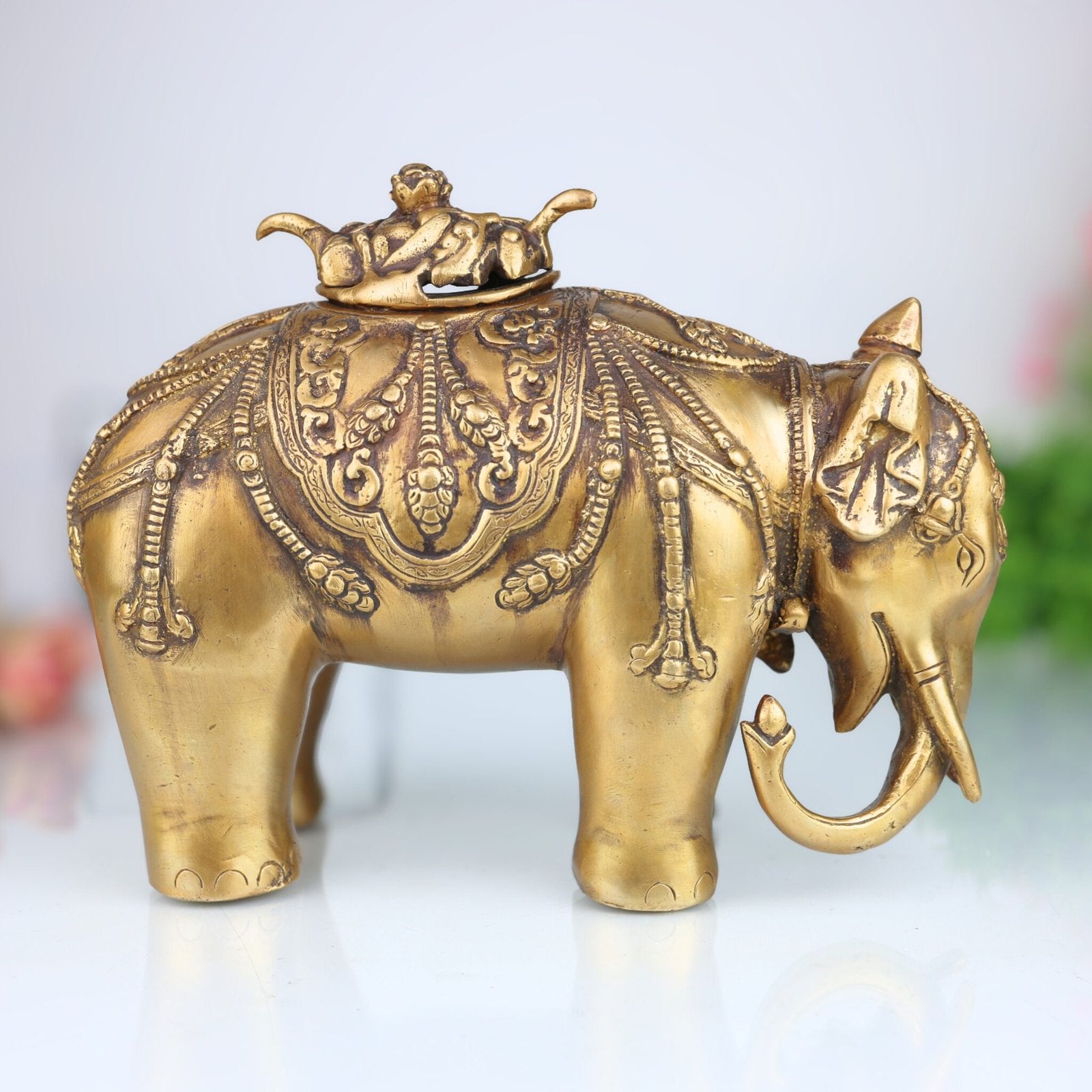 Brass Gajraj Incense Holder-ArtyCraftz.com