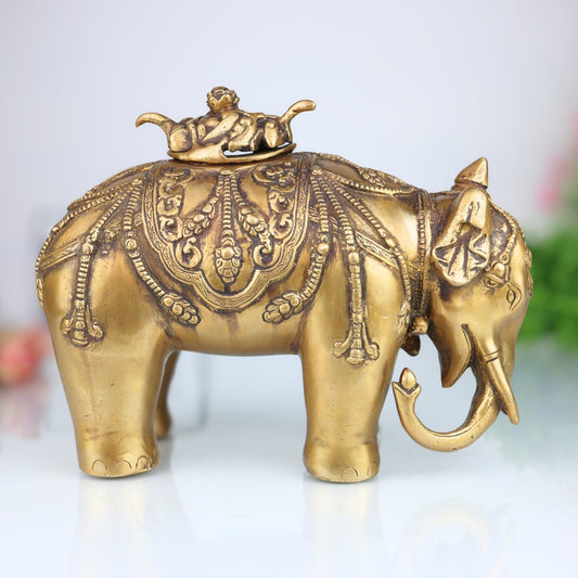 Brass Gajraj Incense Holder-ArtyCraftz.com