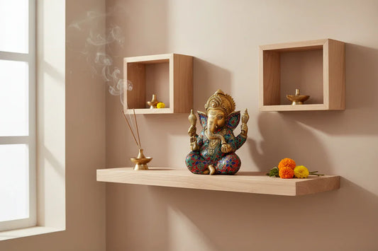 Brass Ganesha Ganesh Murti Idol Statue Height 9.5 Inches - ArtyCraftz.com