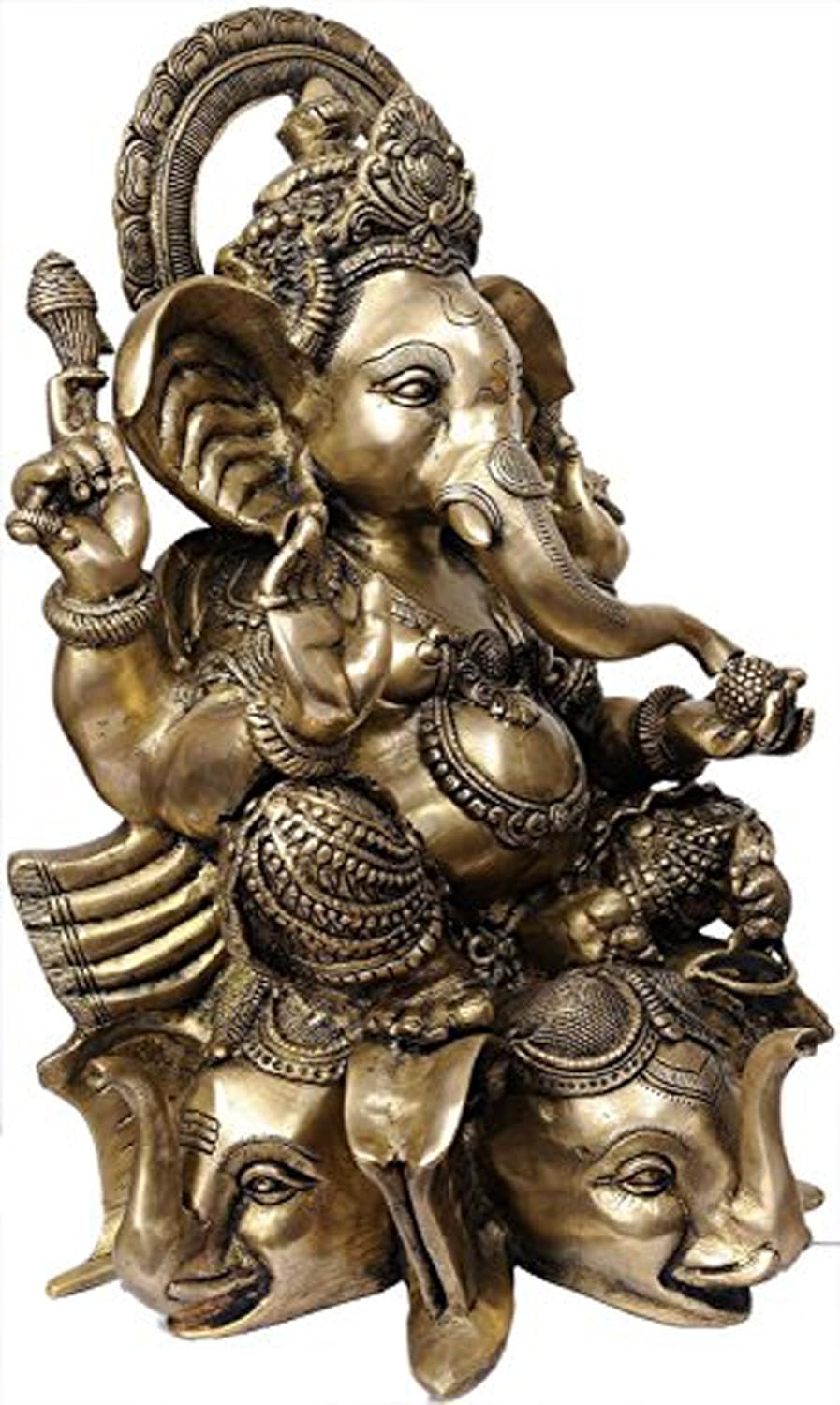 Brass Ganesha Large Ears with Abhaya Mudra-ArtyCraftz.com