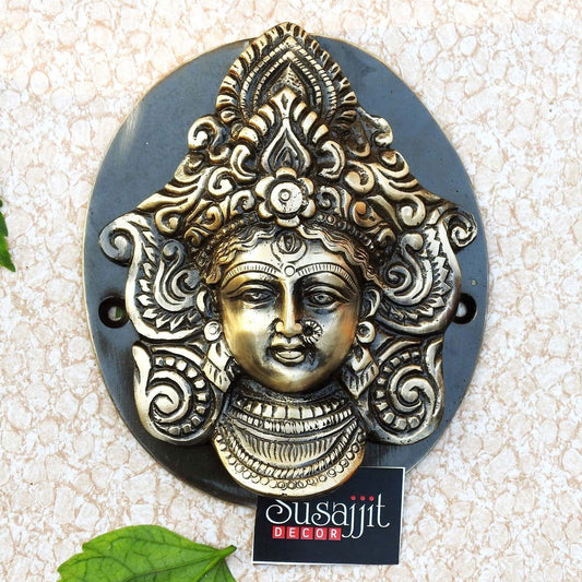 Brass Goddess Durga Face Door Knocker 11 x 4 x 13 Cm - ArtyCraftz.com