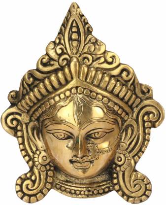 Brass Goddess Durga Mask Wall Hanging-ArtyCraftz.com