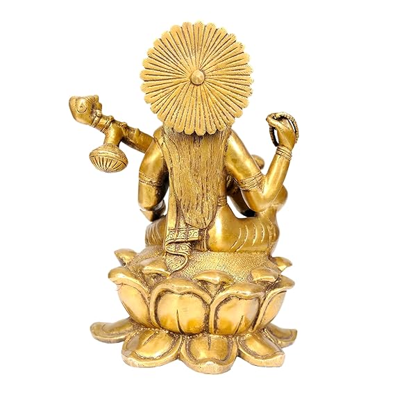 Brass Goddess Saraswati, Height: 9.5Inch