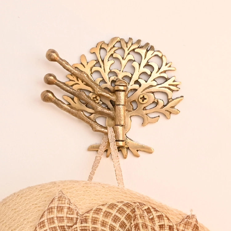 Brass Golden Decorative Tree Tri-Arm Hook-ArtyCraftz.com