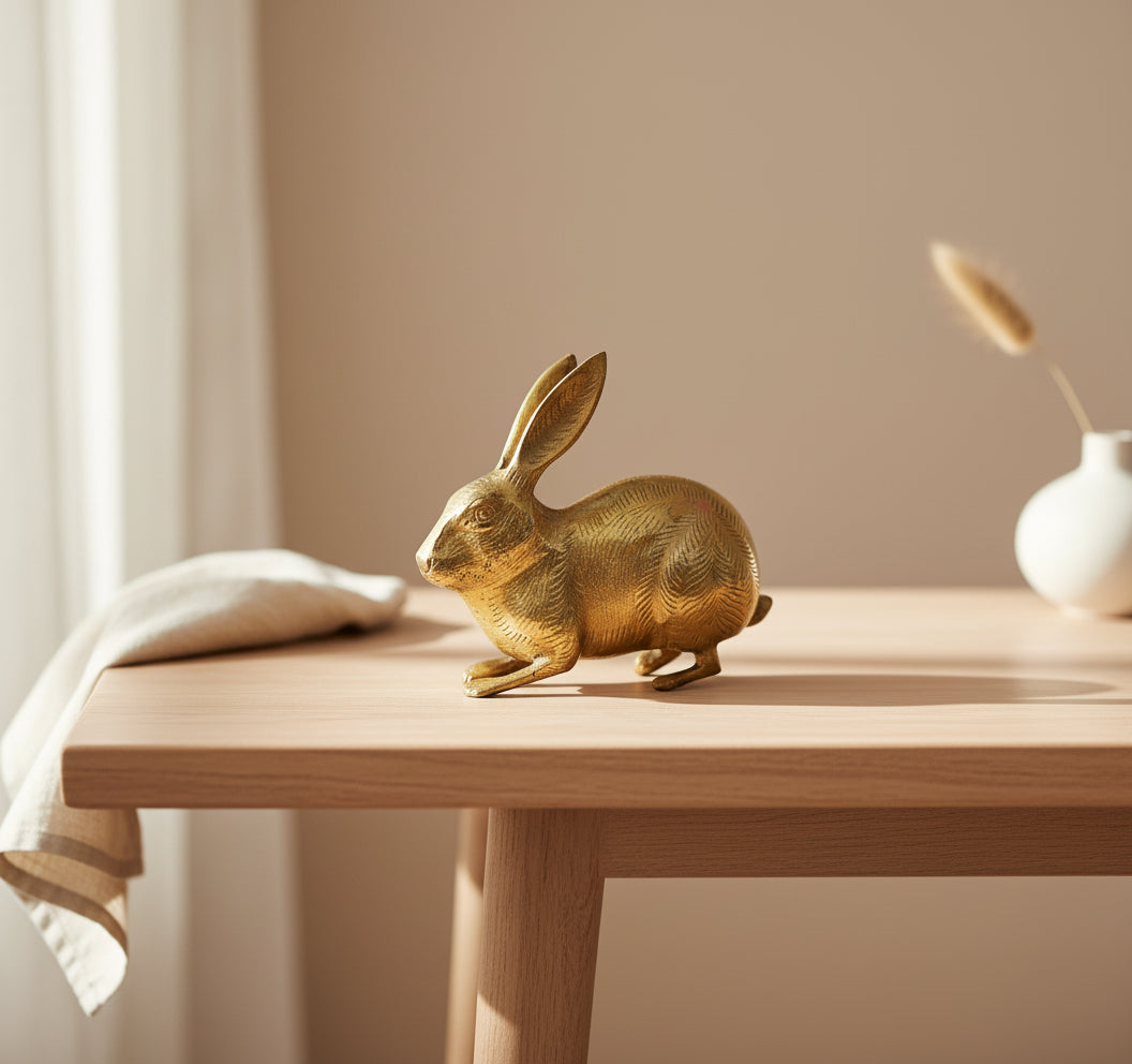 Brass Golden Rabbit Showpiece - ArtyCraftz.com