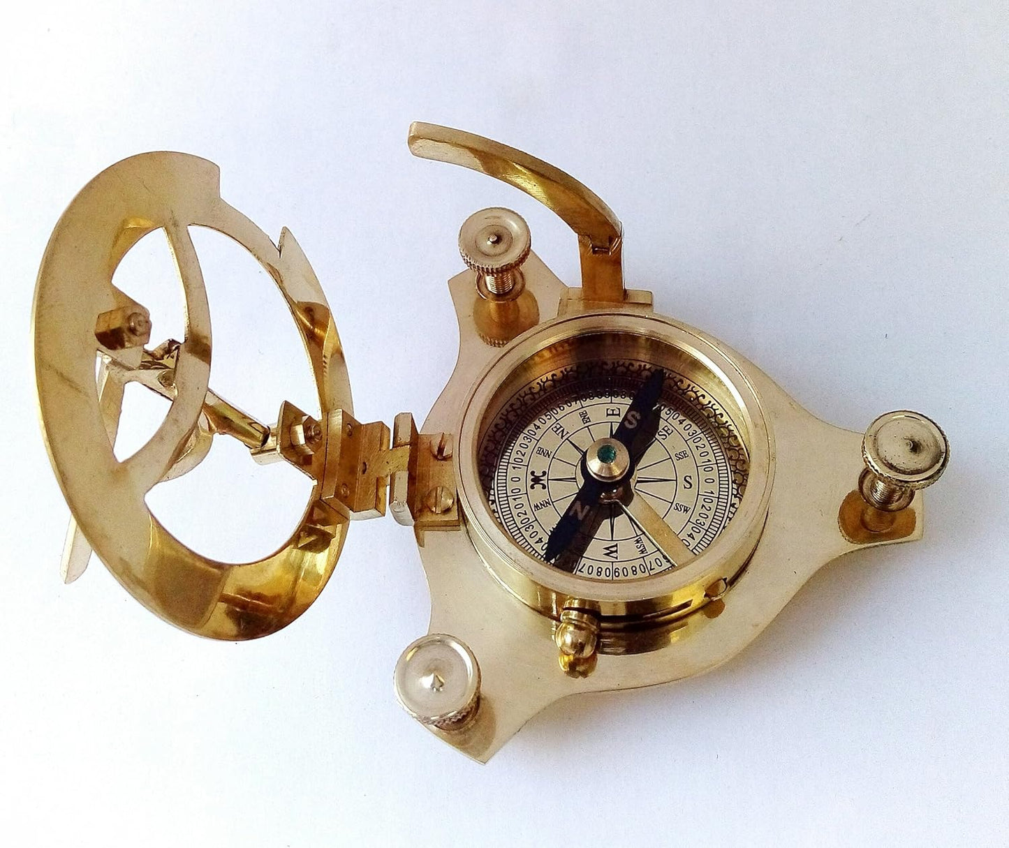 Brass Golden Sundial Compass Clock