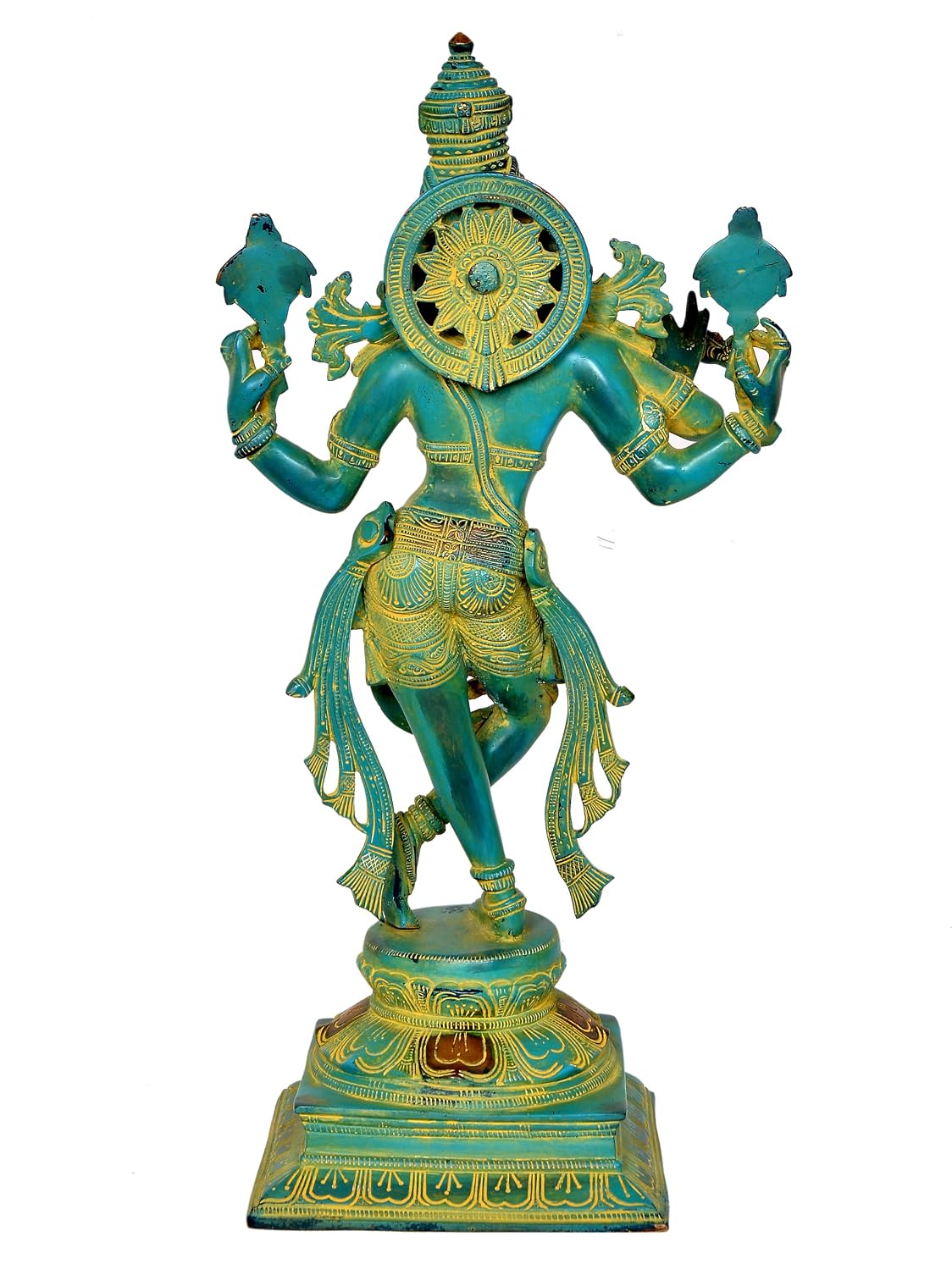 Brass Green Krishna Statue 21 Inch-ArtyCraftz.com