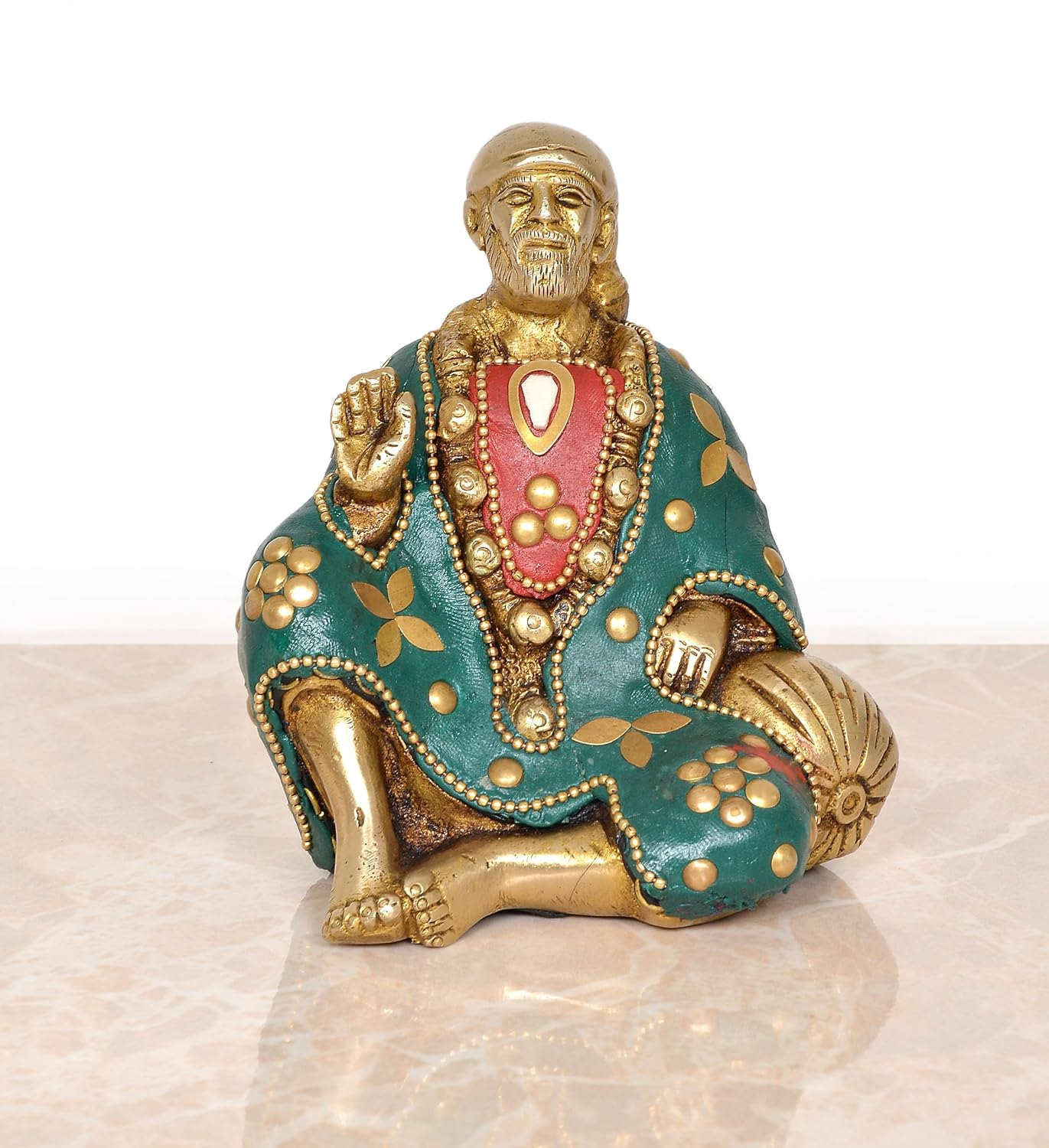 Brass Multicolour Shirdi Sai Baba Statue-ArtyCraftz.com