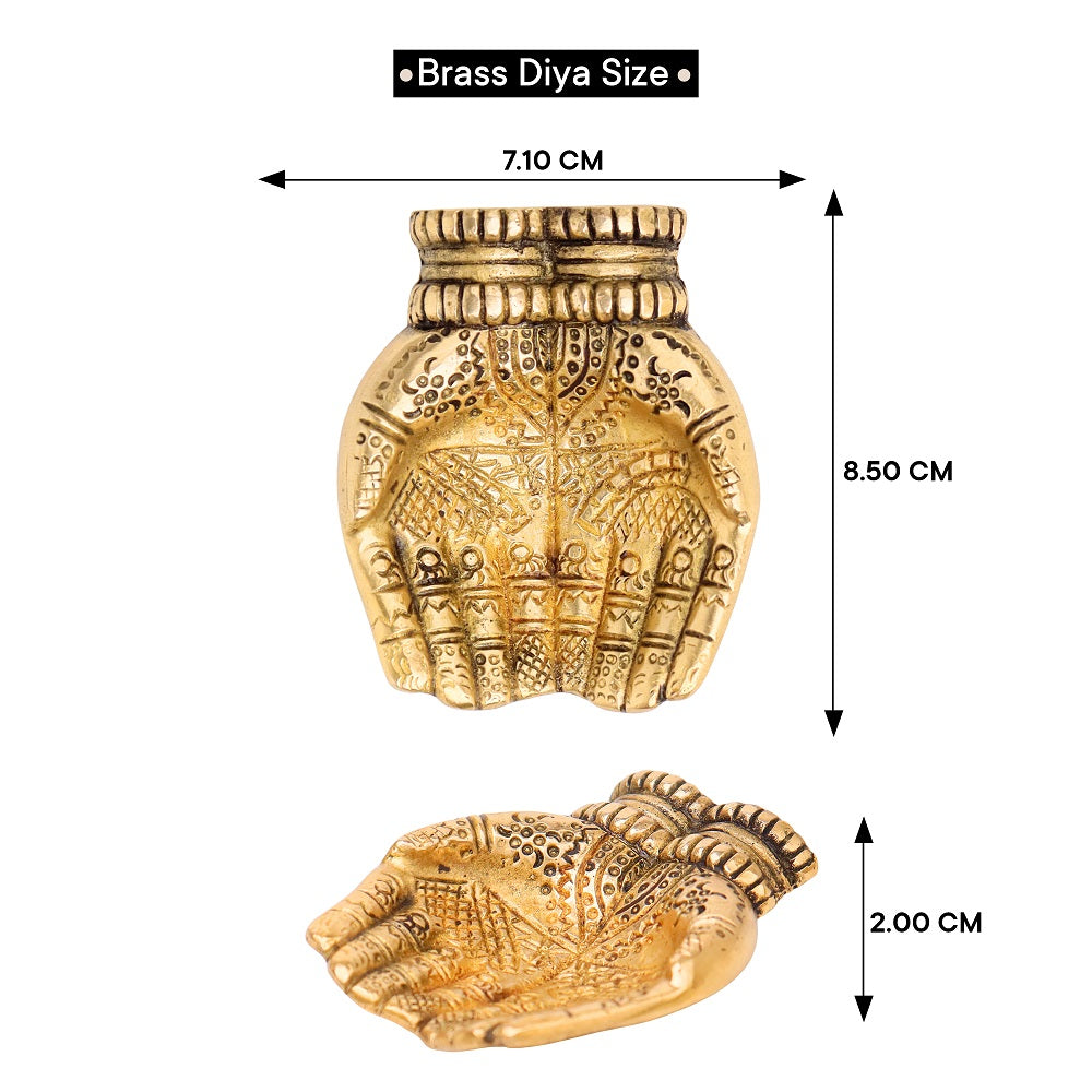 Brass Hand Shaped Oil Lamp-ArtyCraftz.com