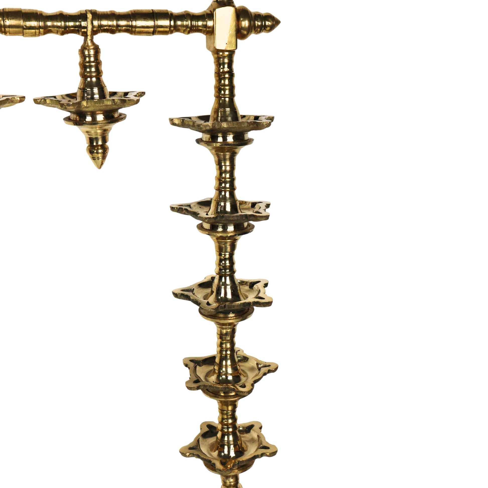 Brass Hanging Diya Set Traditional Deepam Toran Oil Lamp Decor Saravelakku-ArtyCraftz.com