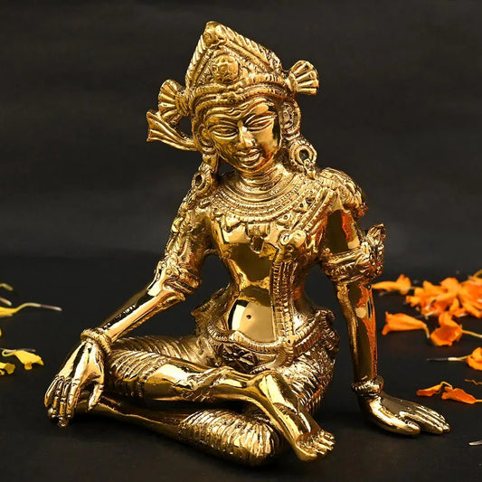 Brass Indra Dev Statue Sitting