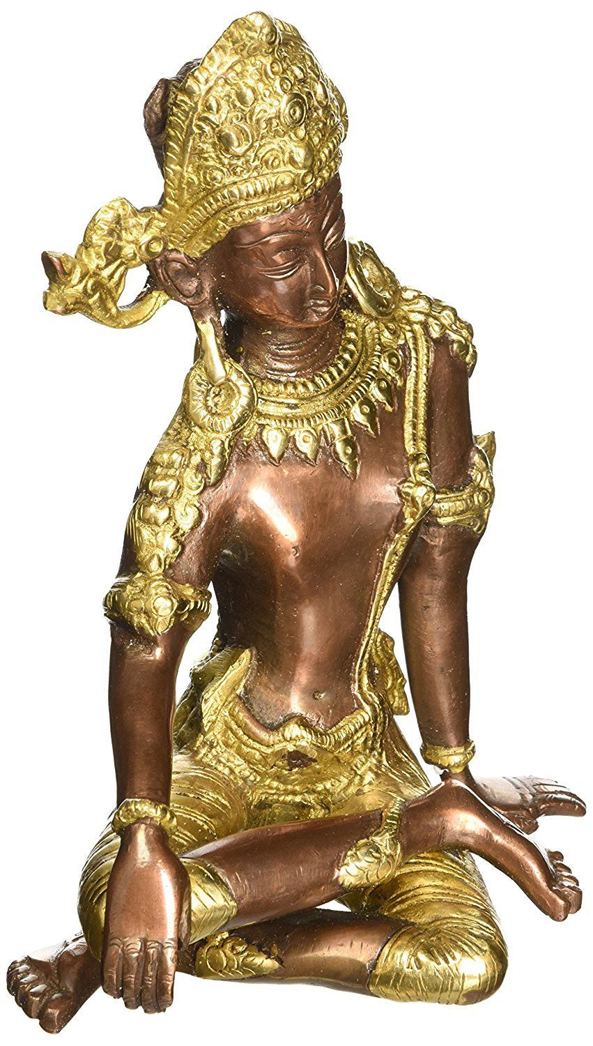 Brass Indra Idol, Height : 9.4" - ArtyCraftz.com