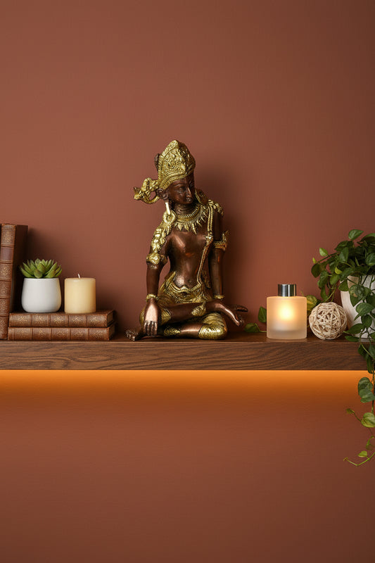 Elegant Brass Indra Dev Idol for Divine & Traditional Interiors" - ArtyCraftz.com