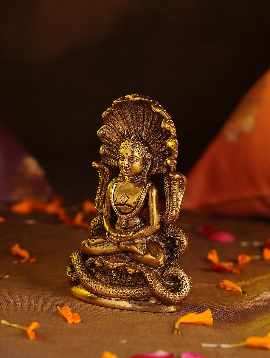 Brass Jain Divine Parshwanath Ji Statue-ArtyCraftz.com