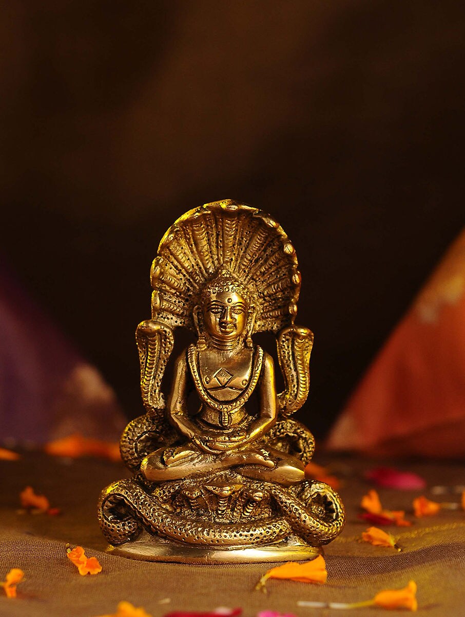 Brass Jain Divine Parshwanath Ji Statue-ArtyCraftz.com