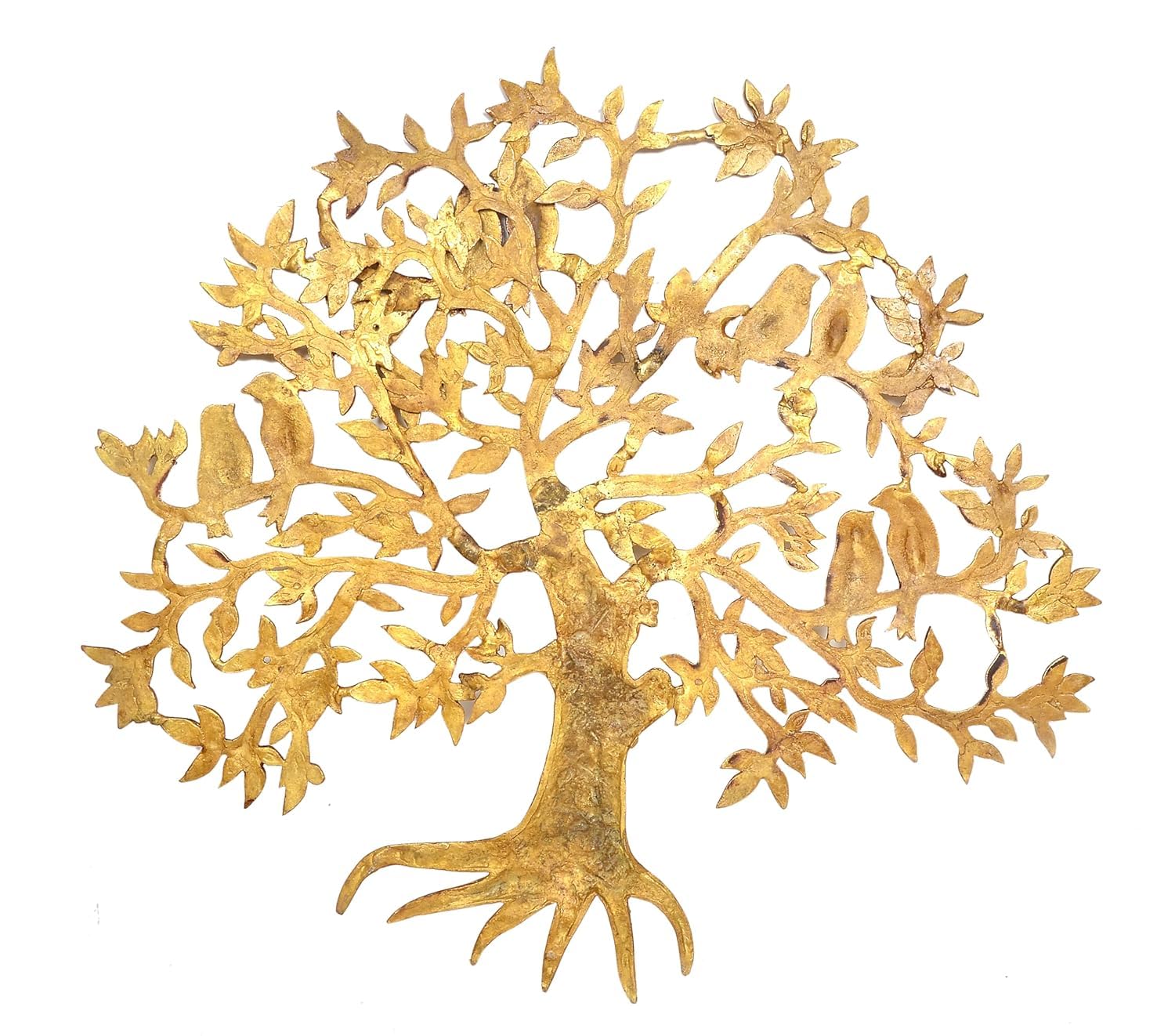 Brass Kalpavriksha Tree Wall Art with Birds-ArtyCraftz.com