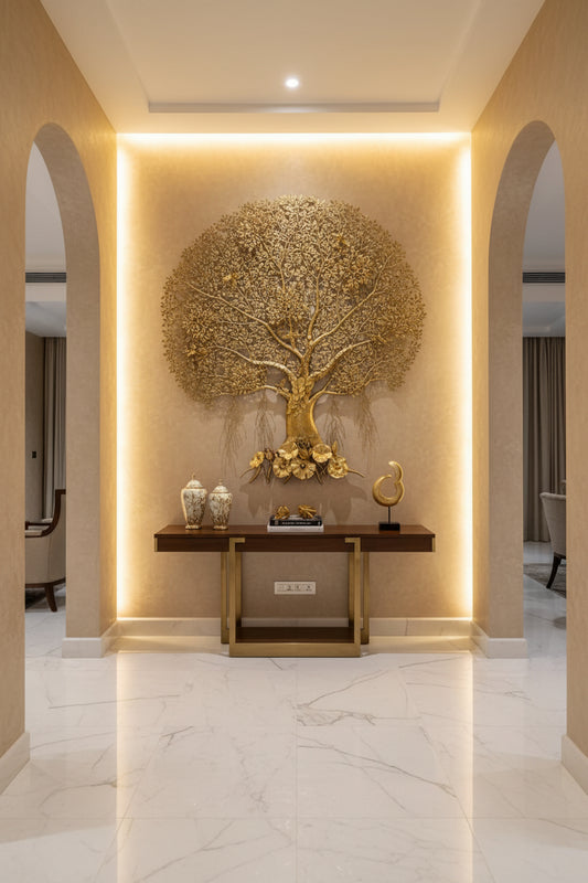 Brass Kalpavriksha Tree Wall Hanging-ArtyCraft.com