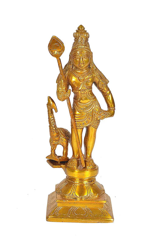 Brass Kartike with Peacock Idol Kartike Height 4.5 Inch - ArtyCraftz.com