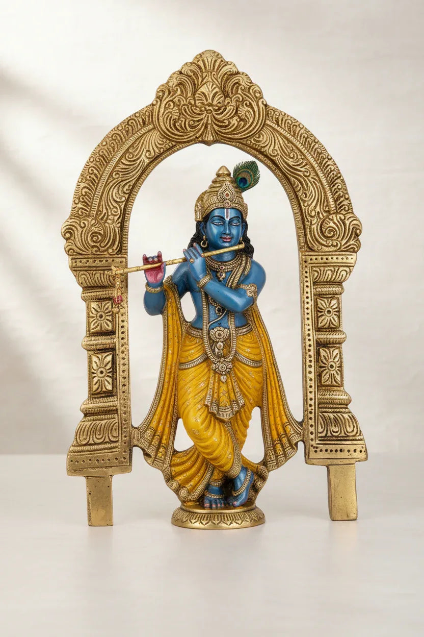 Brass Kirtimukha Yali Face Prabhavali 26 Cms-ArtyCraftz.com