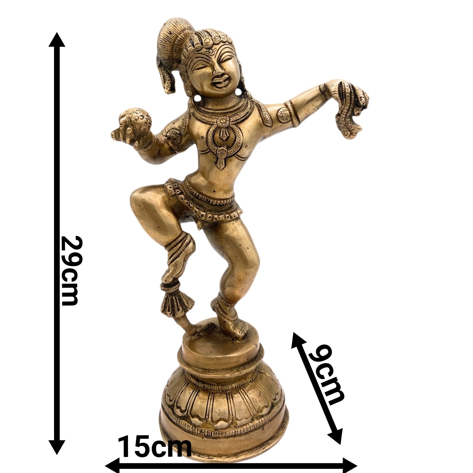 Brass Krishna Nartana Dancing Statue-ArtyCraftz.com
