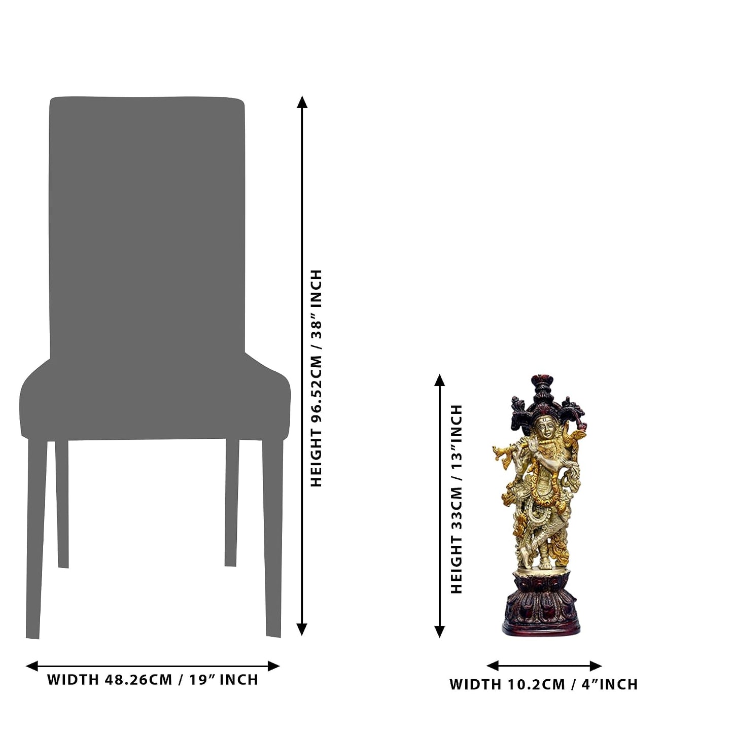 Brass Krishna Statue with Wooden Finish Base - ArtyCraftz.com