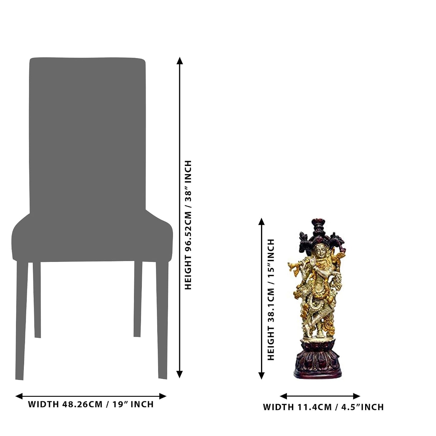 Brass Krishna Statue with Wooden Finish Base - ArtyCraftz.com