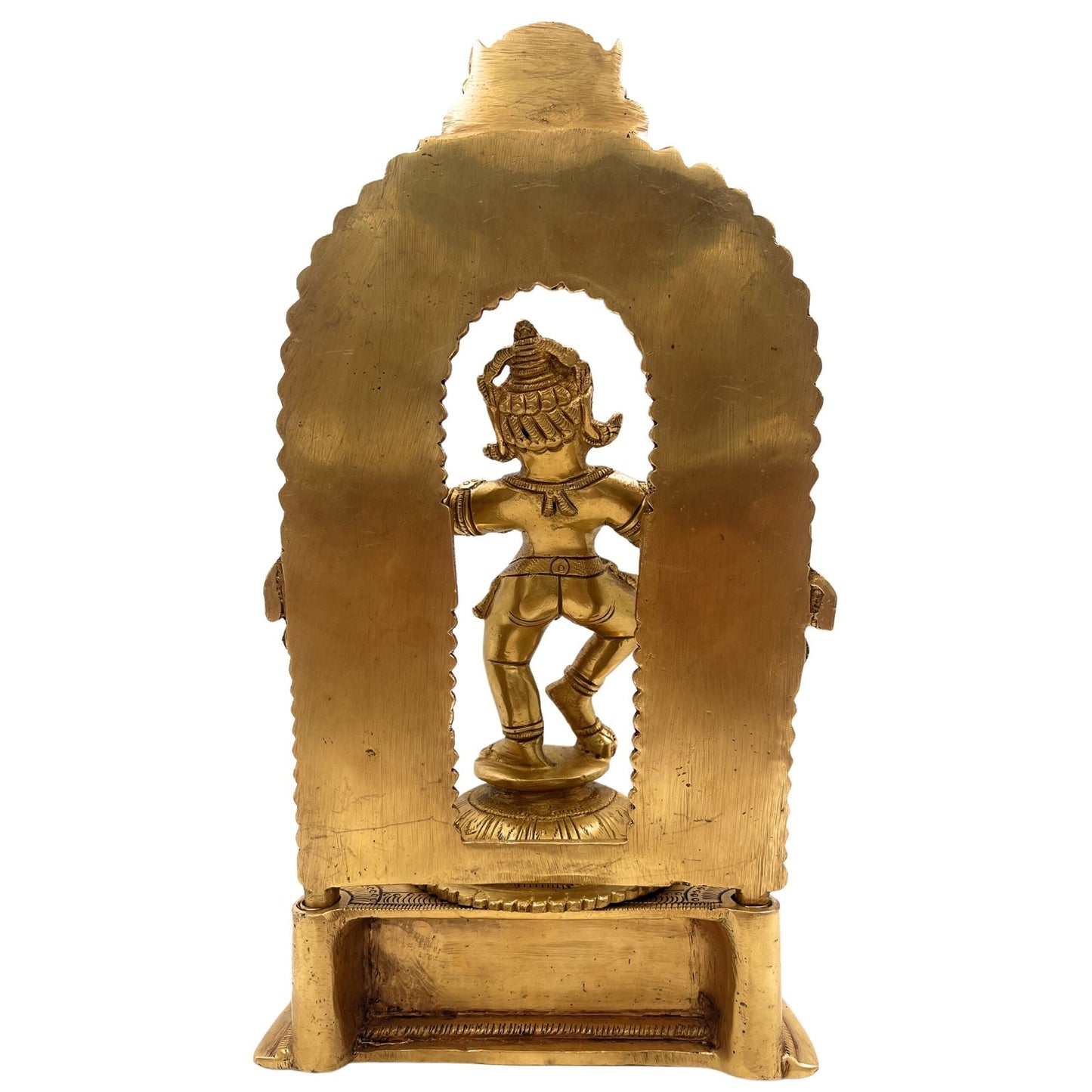 Brass Ladoo Krishna with Prabhavali-ArtyCraftz.com