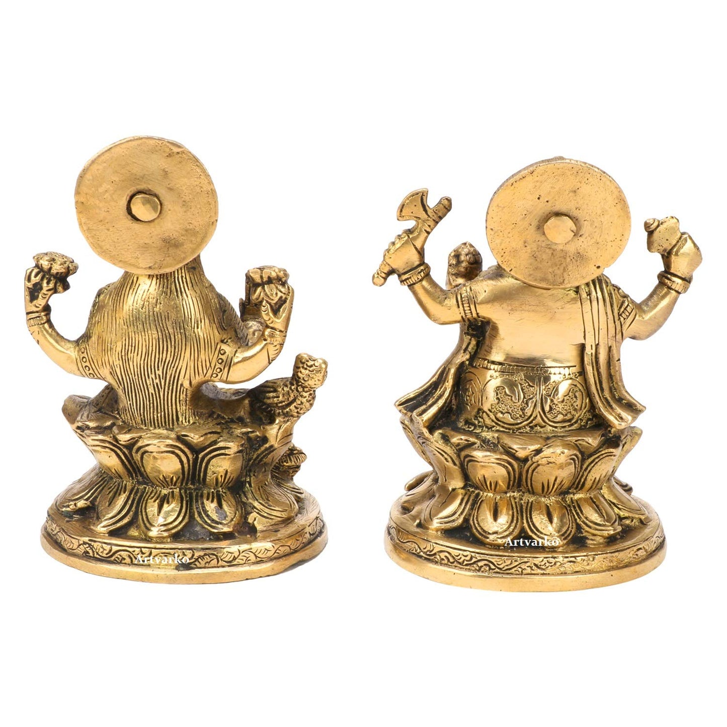 Brass Lakshmi and Ganesha idol set-artycraftz.com