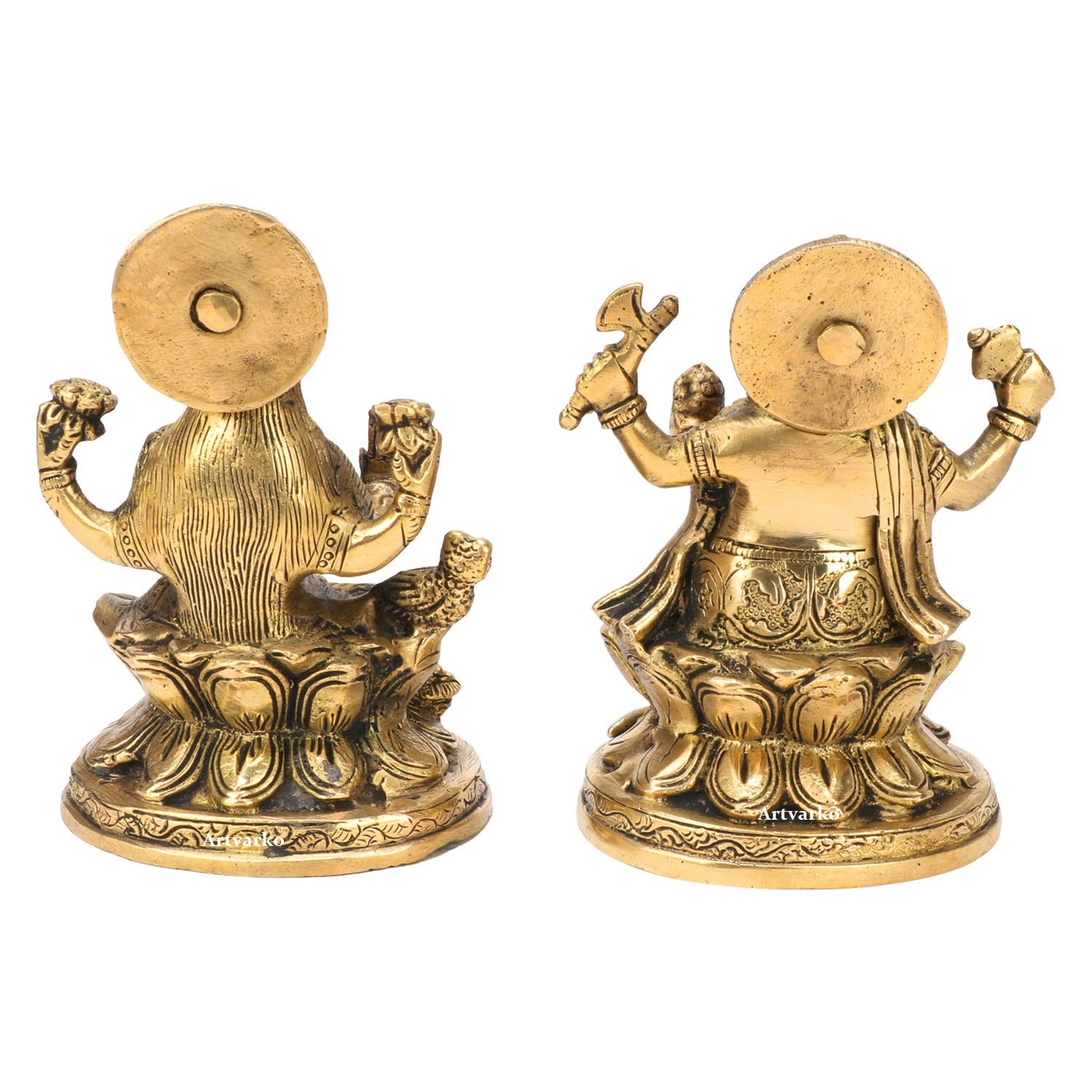 Brass Lakshmi and Ganesha idol set-artycraftz.com
