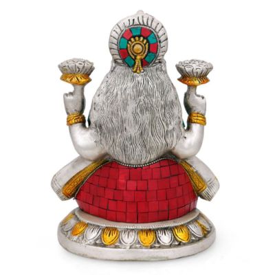 Brass Ganesha Lakshmi Inlay Work Statue