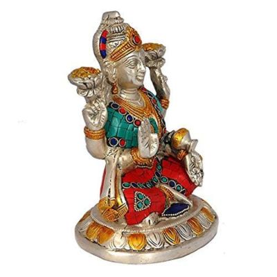 Brass Ganesha Lakshmi Inlay Work Statue