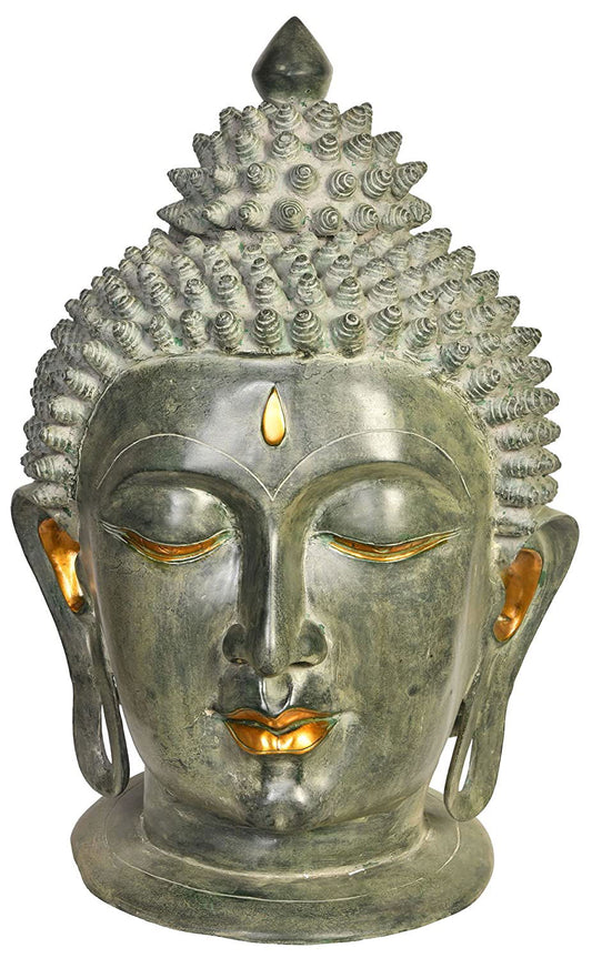 Brass Large Buddha Head Showpiece, Height 29" I Home decor - ArtyCraftz.com