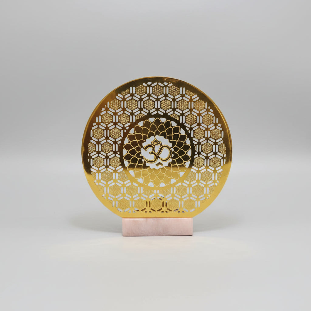 Brass Laser Cut OM Circle with Lamp-ArtyCraftz.com
