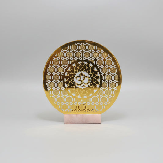 Brass Laser Cut OM Circle with Lamp-ArtyCraftz.com