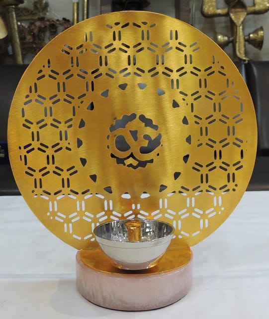 Brass Laser Cut OM Circle with Lamp-ArtyCraftz.com