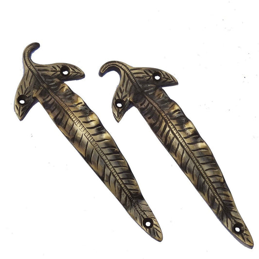Brass Leaf Shape Door Handle for Door Decor Set of 2 Handle - ArtyCraftz.com