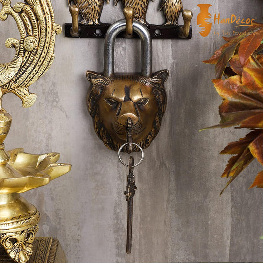 Brass Lion Face PadLock Set-ArtyCraftz.com