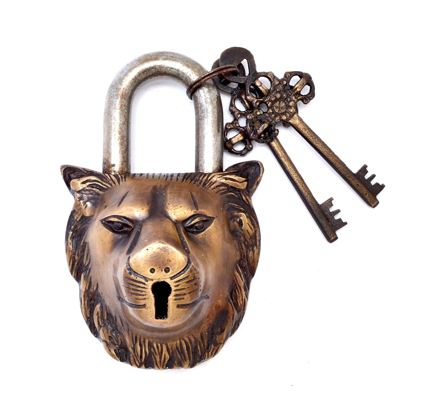 Brass Lion Face PadLock Set-ArtyCraftz.com