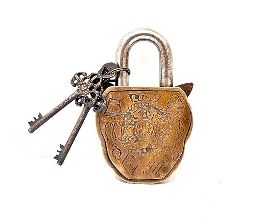 Brass Lion Face PadLock Set-ArtyCraftz.com