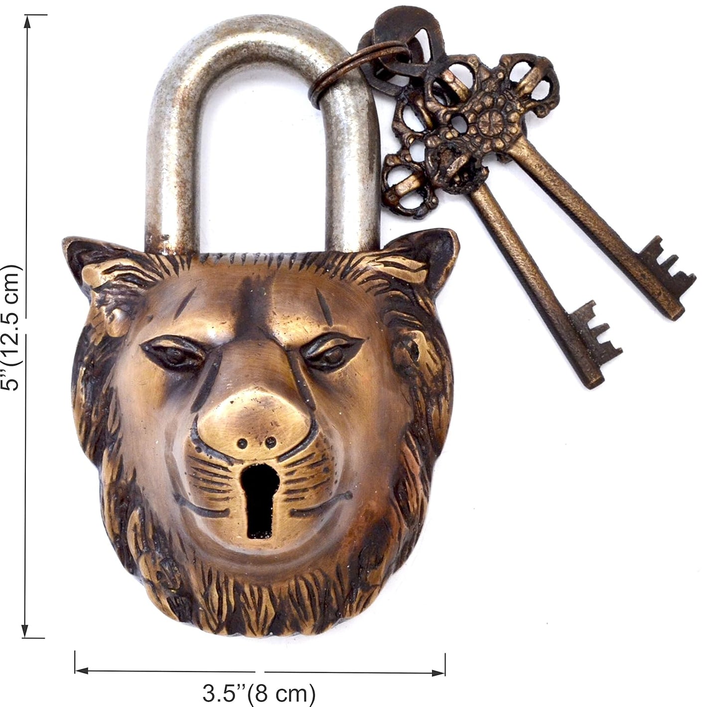 Brass Lion Face PadLock Set-ArtyCraftz.com