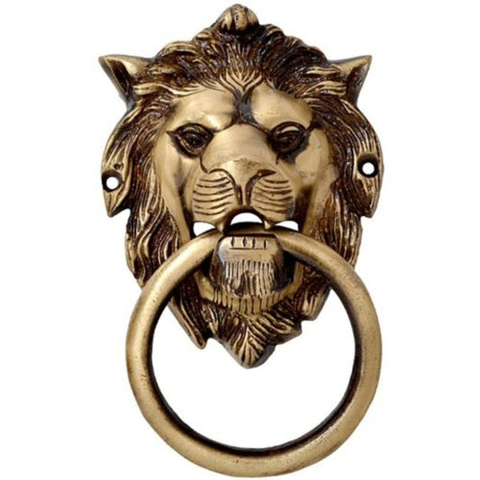 Brass Lion Mouth Door Knocker - ArtyCraftz.com