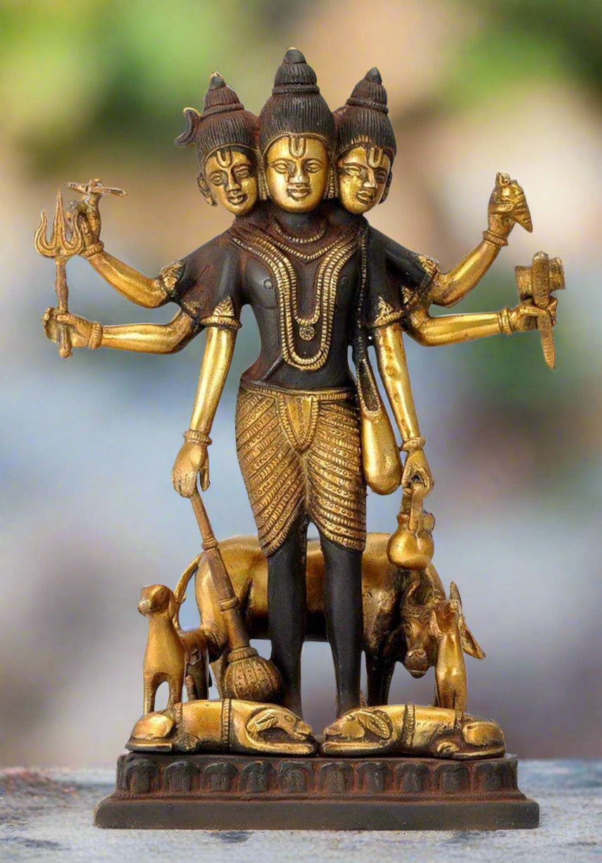 Brass Lord Dattatreya Statue/Idol Home Decor, Puja Gifting - ArtyCraftz.com