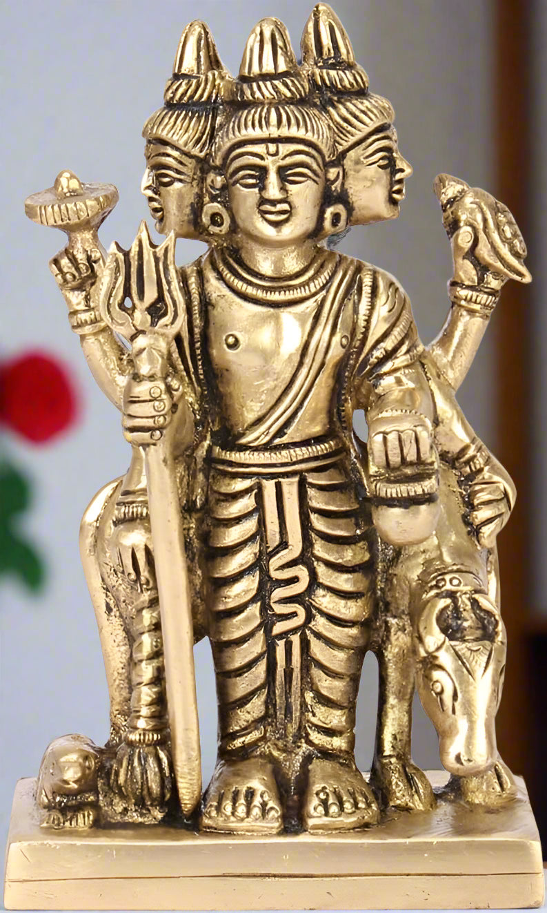 Brass Lord Dattatreya Statue-ArtyCraftz.com
