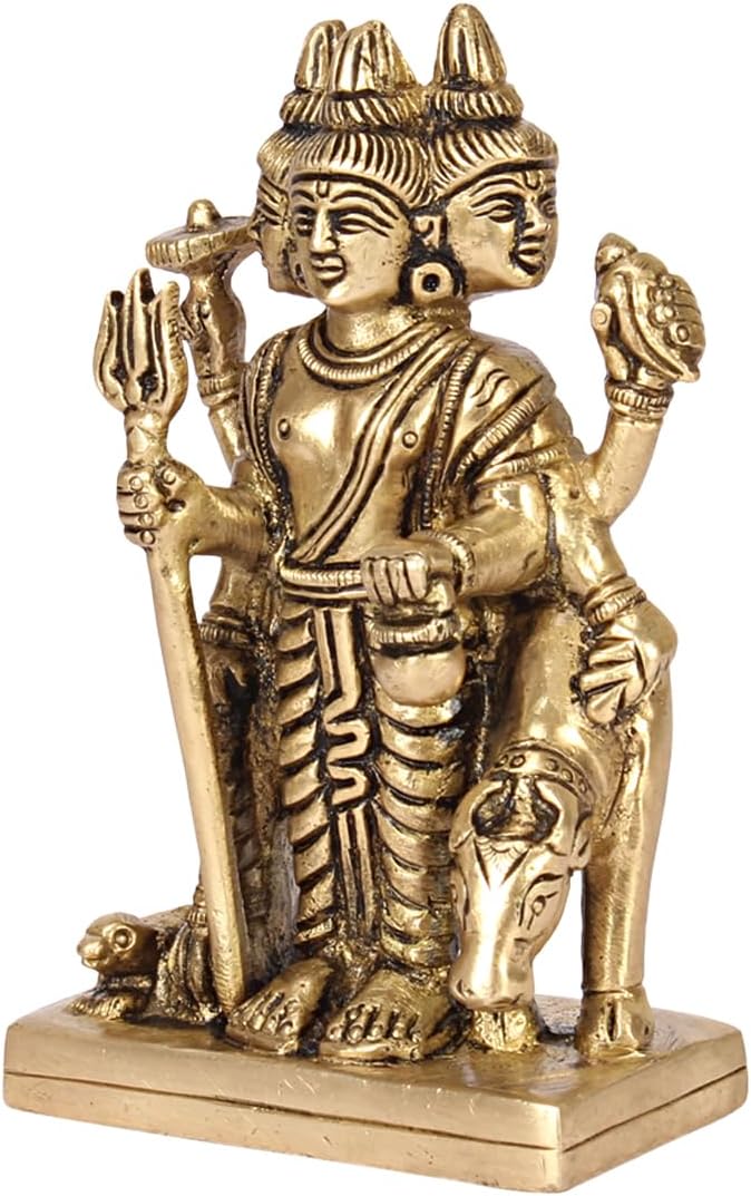 Brass Lord Dattatreya Statue-ArtyCraftz.com
