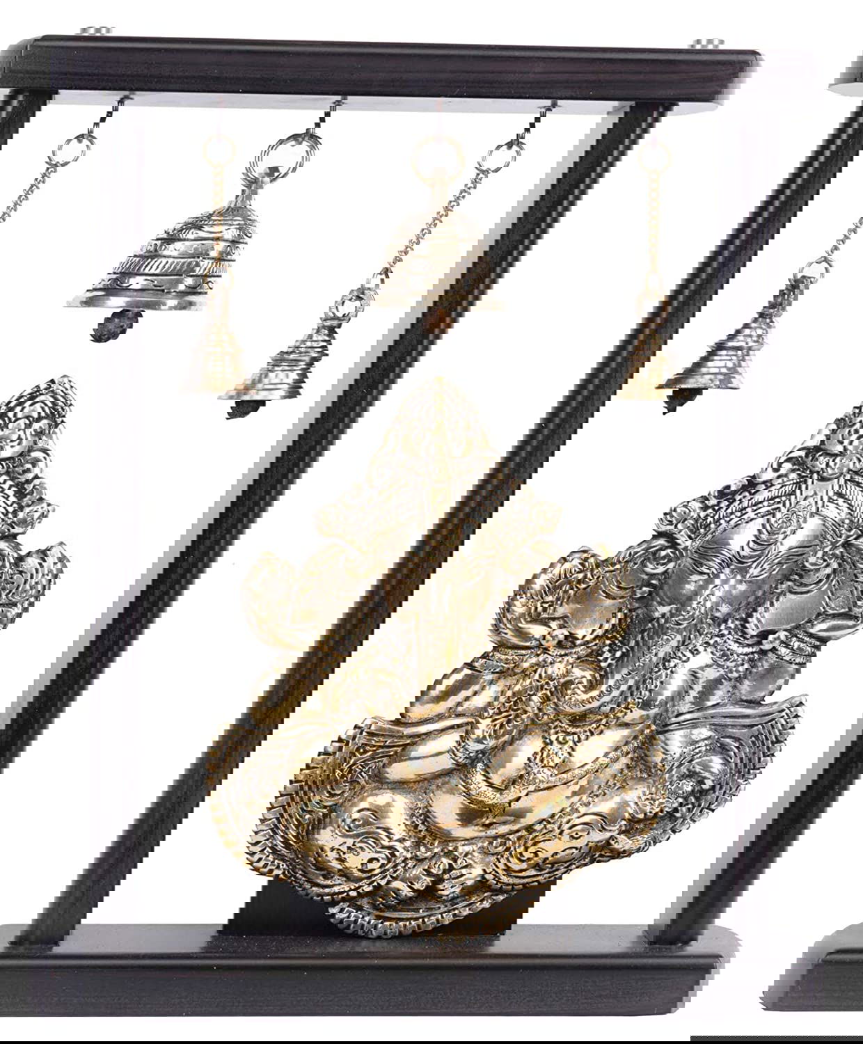 Brass Lord Ganesha Ganesh Murti Idol Statue with Bells Height 13.2 inches - ArtyCraftz.com