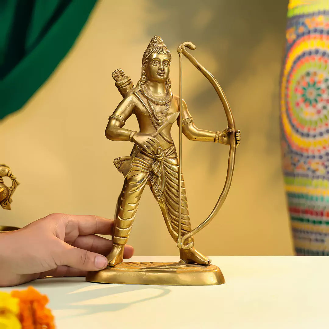 Brass Lord Rama Idol with Dhanush 3