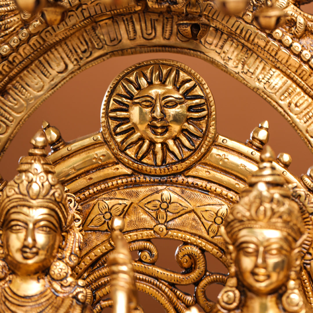 Brass Majestic Ram Darbar Statue-ArtyCraftz.com