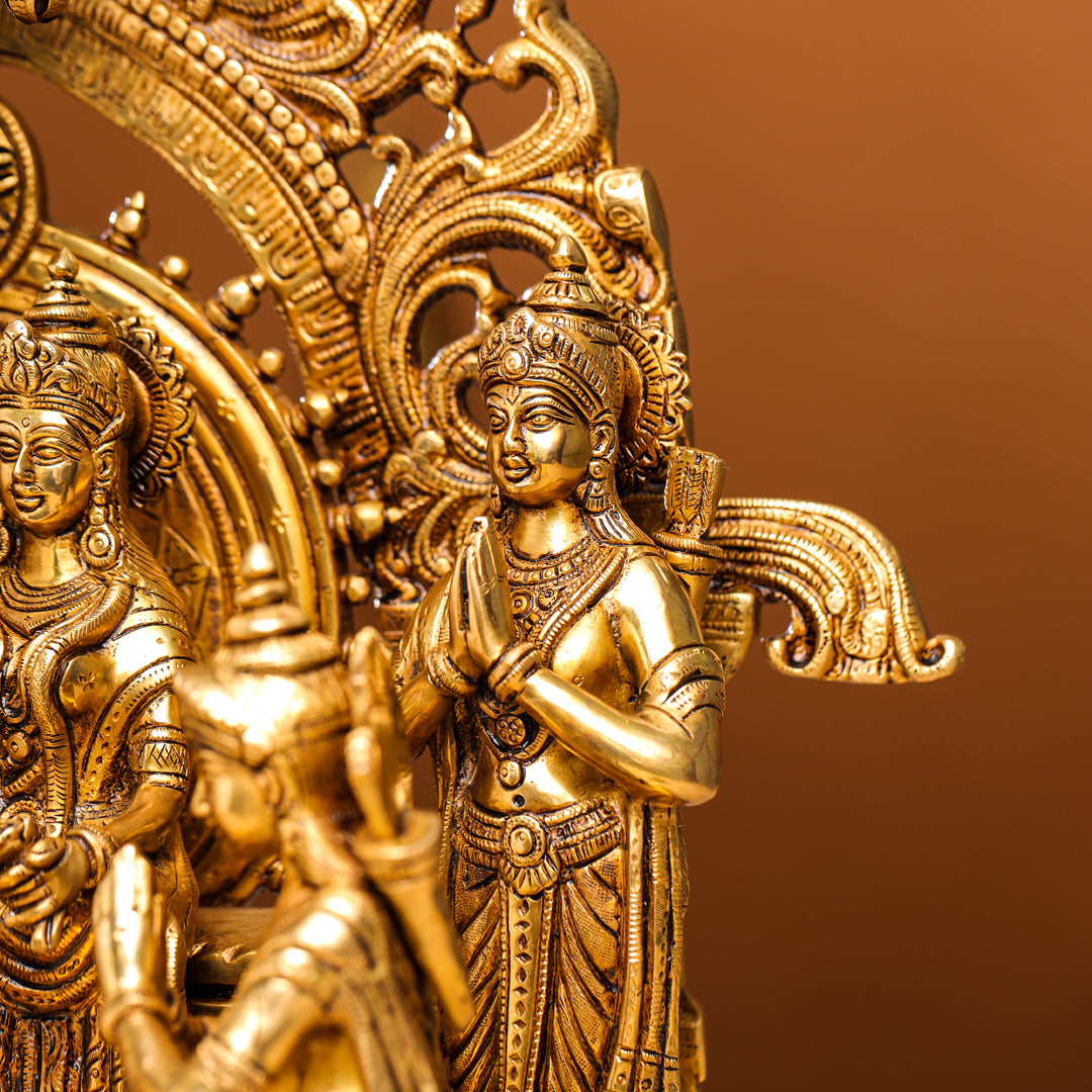 Brass Majestic Ram Darbar Statue-ArtyCraftz.com