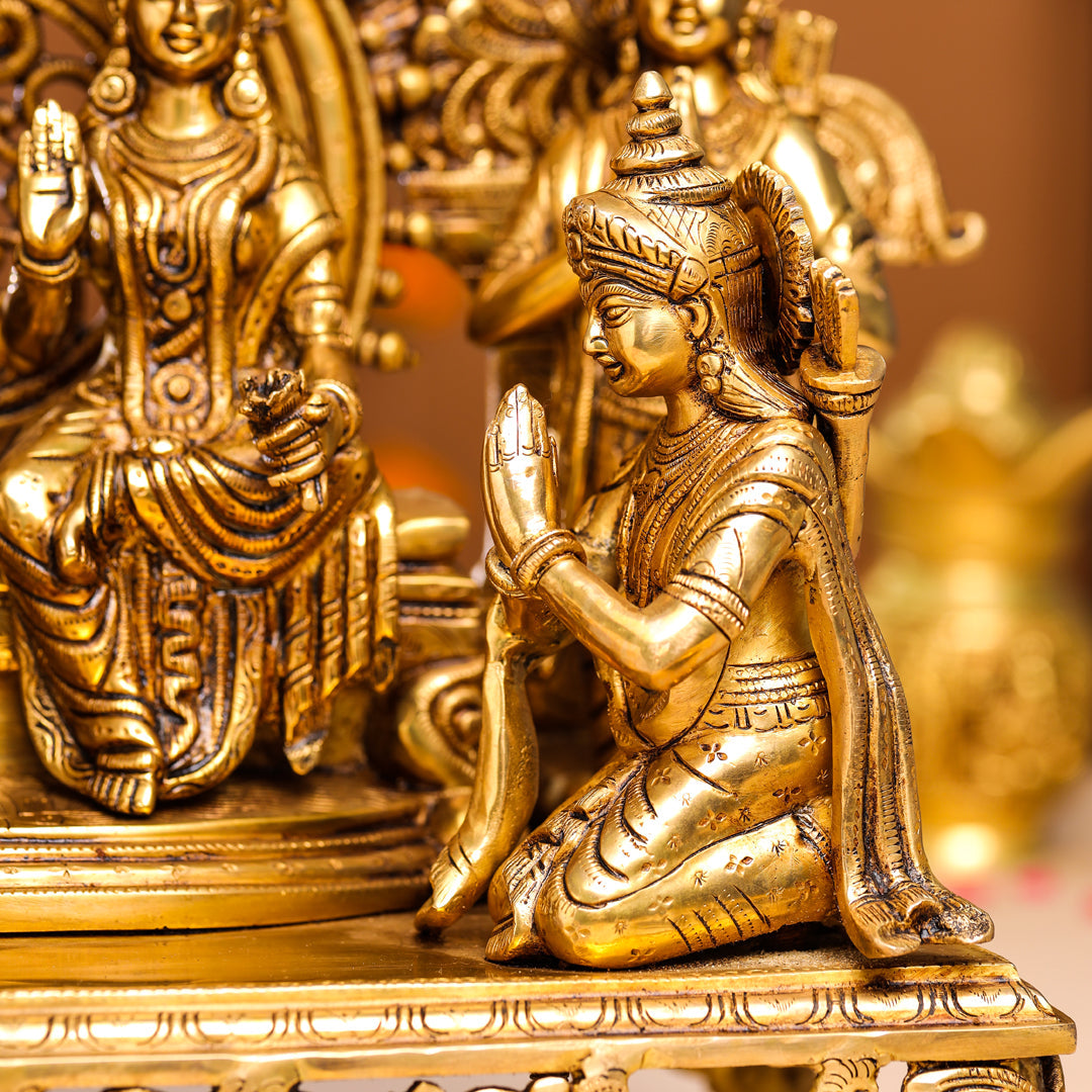 Brass Majestic Ram Darbar Statue-ArtyCraftz.com