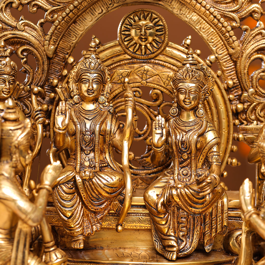 Brass Majestic Ram Darbar Statue-ArtyCraftz.com